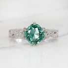 PLATINUM VINTAGE ENGAGEMENT RING SETTING ROUND SEMI-MOUNT EDWARDIAN FILIGREE 8MM