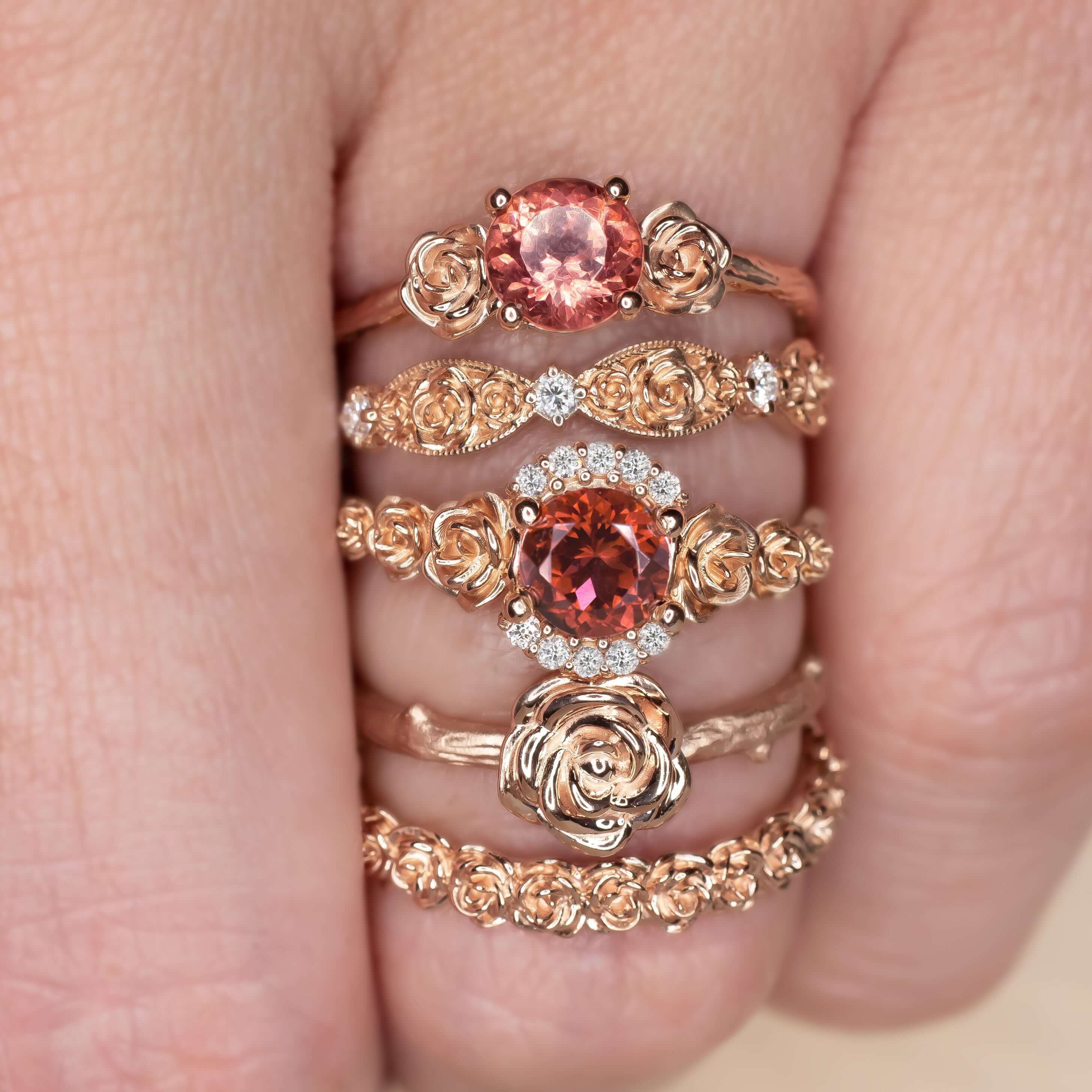 Rose Gold Rose Flower Copper Ring | Women's Ring
