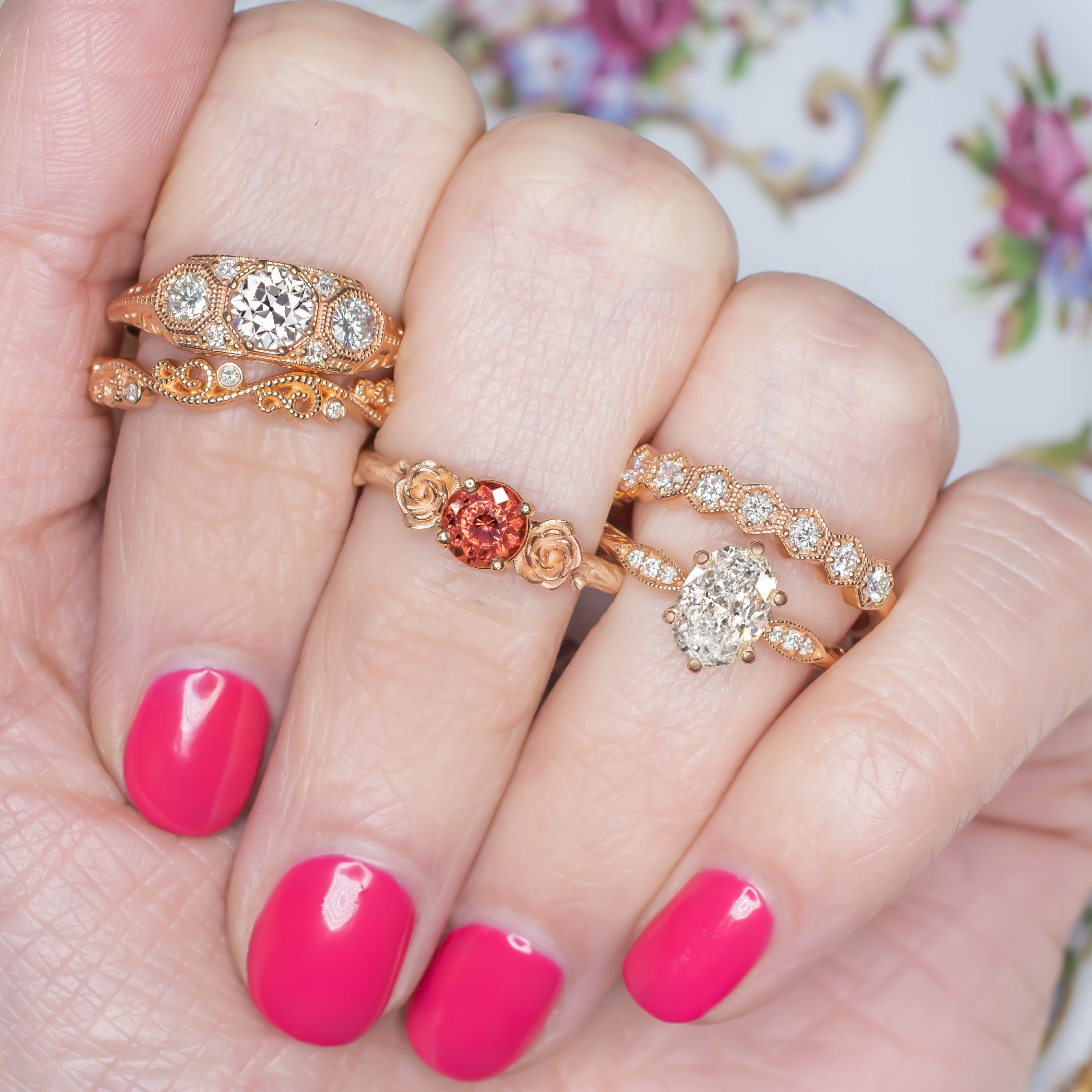 Vintage stone deals engagement rings