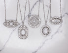 VINTAGE STYLE DIAMOND PENDANT SEMI MOUNT SETTING ART DECO STYLE NECKLACE ROUND