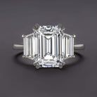 5.83ct GIA CERTIFIED D FLAWLESS DIAMOND ENGAGEMENT RING PLATINUM EMERALD CUT 5ct